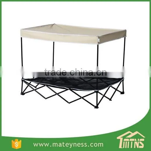 Folding Elevated Mesh Pet Cot Bed with Canopy