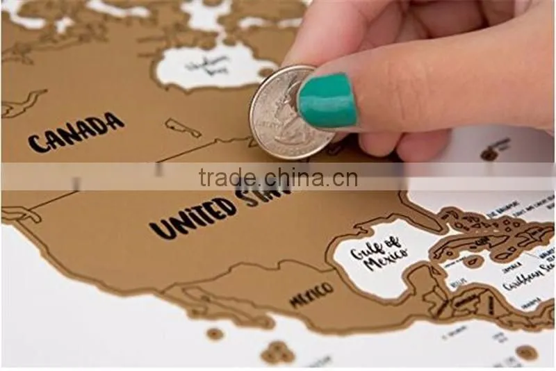 Travel Maps "It's a Beautiful World" Scratch Your Travels track map