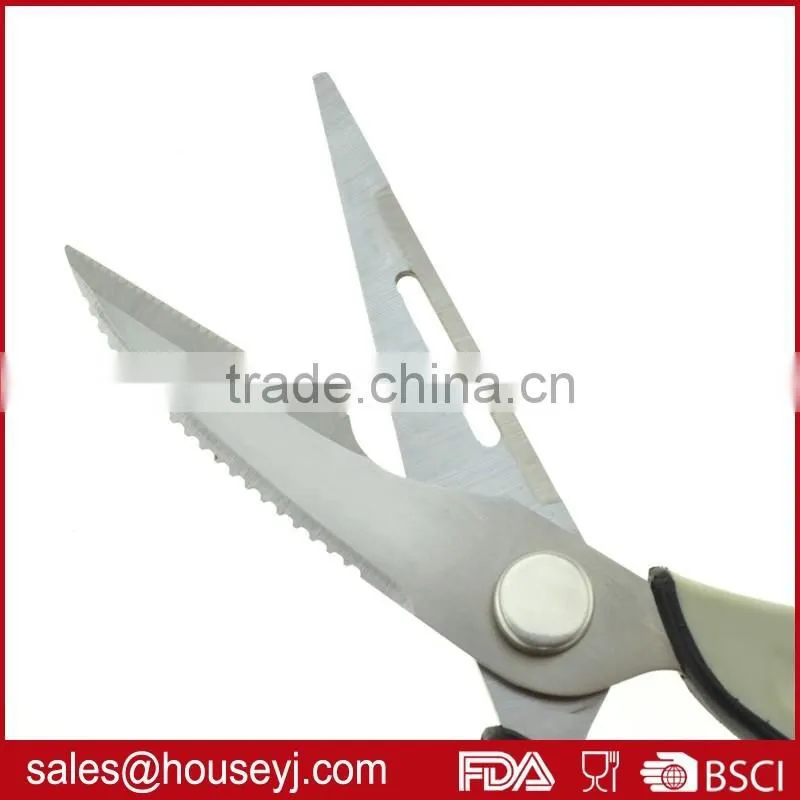 soft grip tpr handle kitchen scissors with magnetic holder