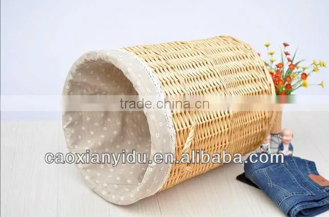 Household Furniture Zakka Storge Basket Wicker Waste Bin Country Style