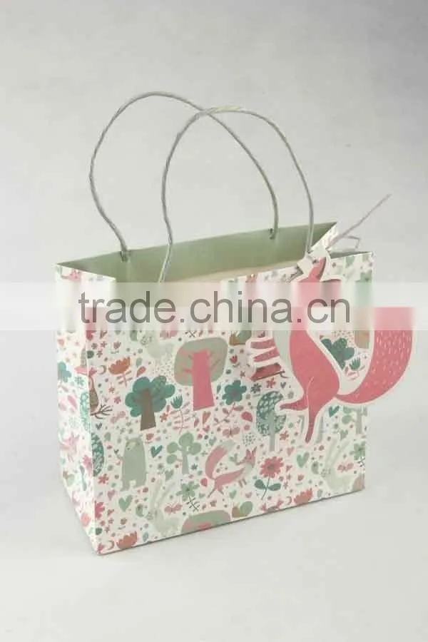 Colorful Shopping Paper Bag With Card /Printed Foldable Gift Bag