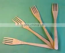 Restaurant desert flateware bamboo wood forks,family eco friendly portable western flatware