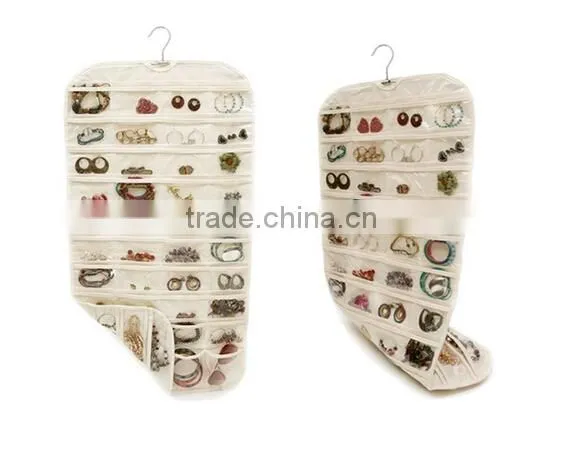Double sided 72/80 Pockets Hanging Jewelry Organizer Storage Bag / Jewelry Storage Bag / fabric jewelry organizer