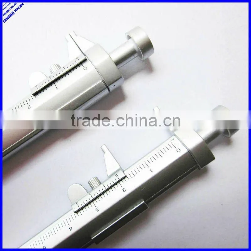 Quality metallic color plastic caliper pen for office promotion