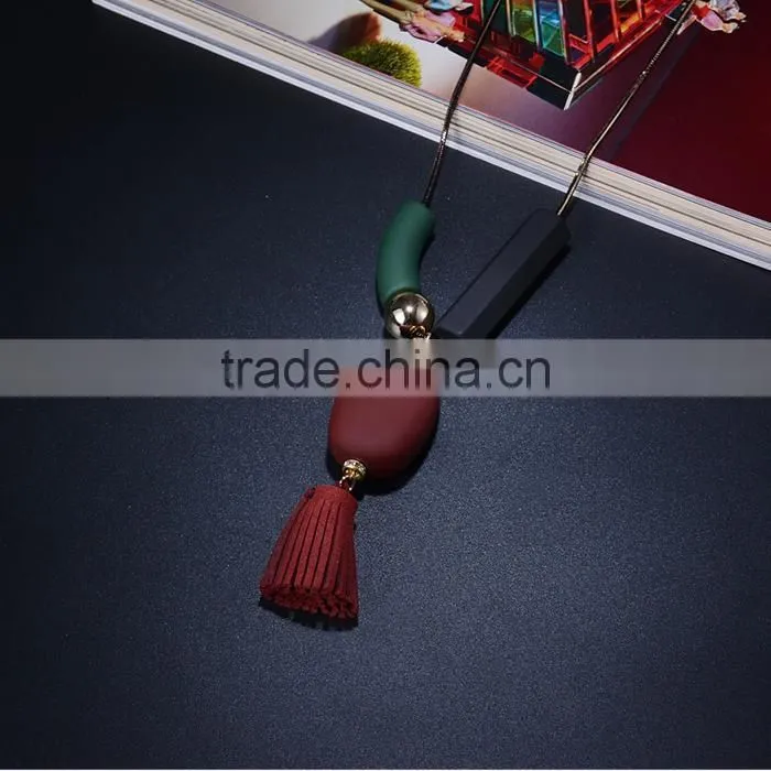 irregular beads pendant necklace geomotric bead pendant necklace tassel long sweater necklace