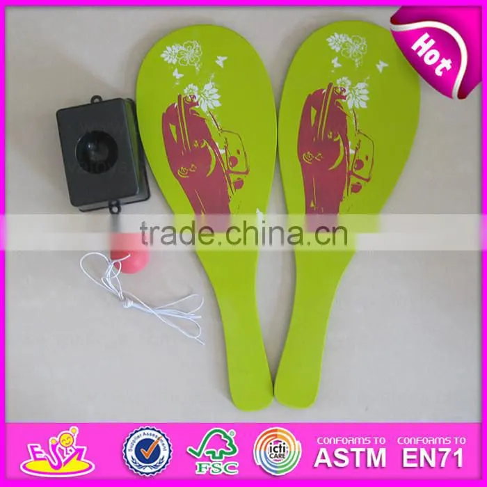 Custom design wooden beach racket set,Hot sell wooden beach racket set,Sports Wooden Beach Racket with Ball & Mesh bag W01A111