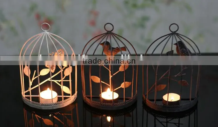 European iron candlestick candle holder creative butterfly cage