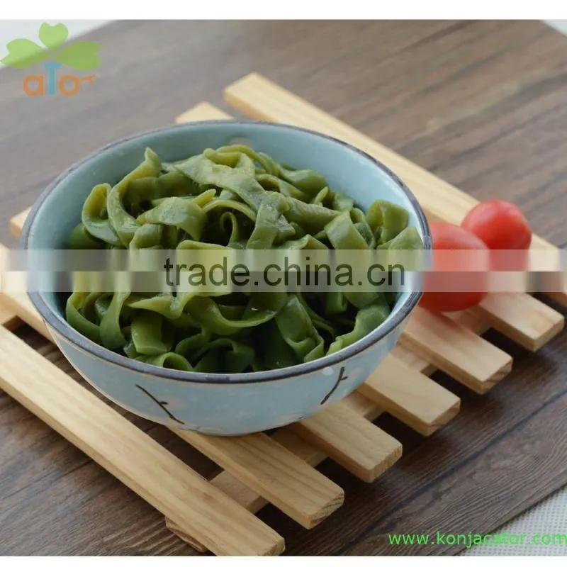Low carbs and gluten free konjac nudeln, instant shirataki spinach noodles