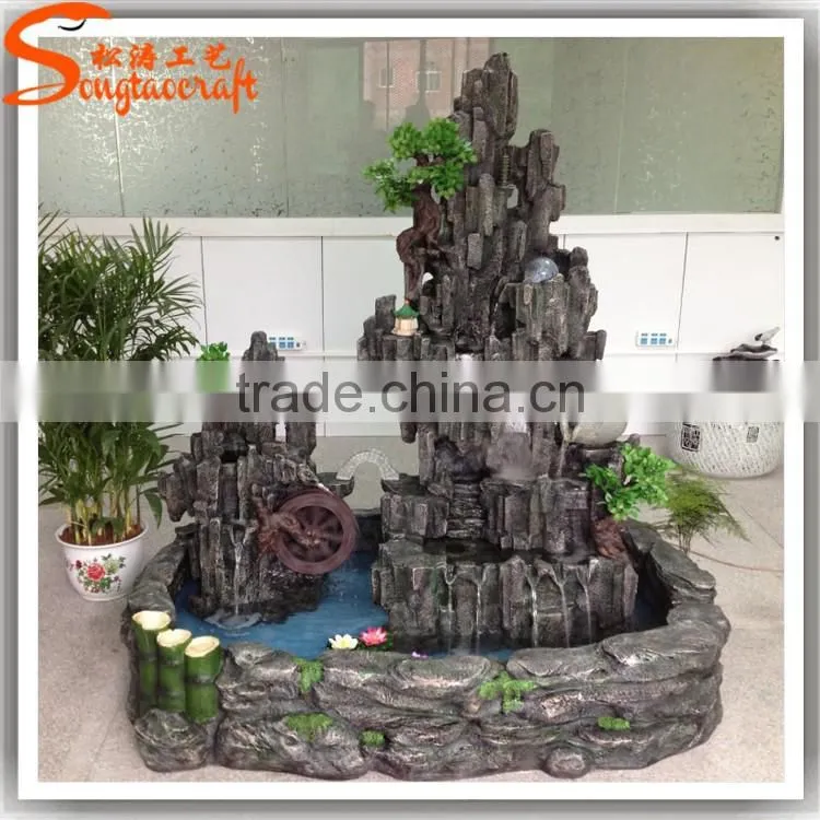 Hot sale Artificial Fountain indoor decoration customized fiberglass artificial water fountain