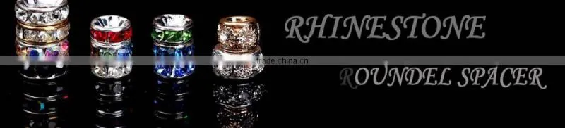 Gold Tone Rhinestone Roundel 8mm 10mm Spacer Beads