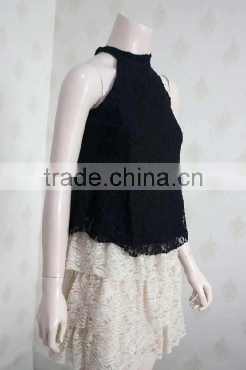 Sexy Lace Back Cross Tank Top New Design Crow Top
