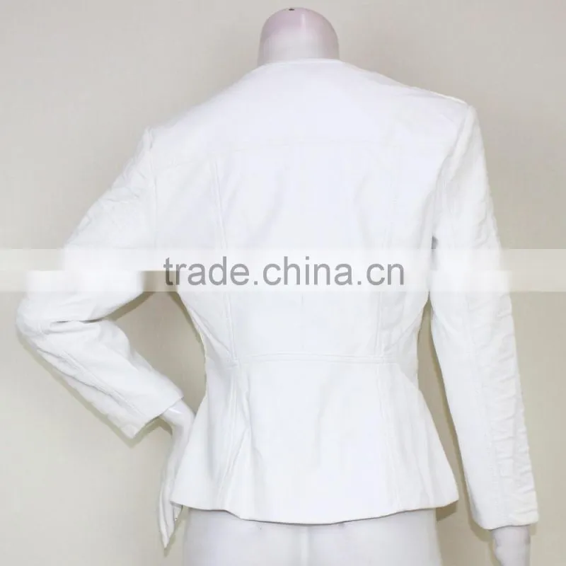 Hot Selling New Cool Design Women Zipper Slim Leather Jacket Wholesale