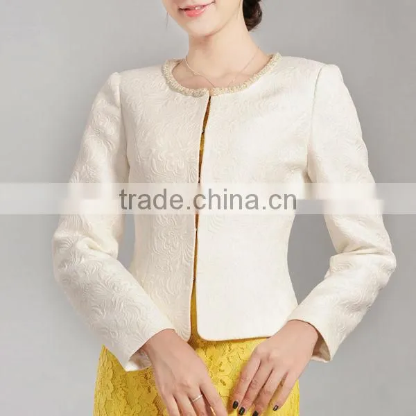 New Arrival good quality long sleeve front hook&eye design women autumn jacket
