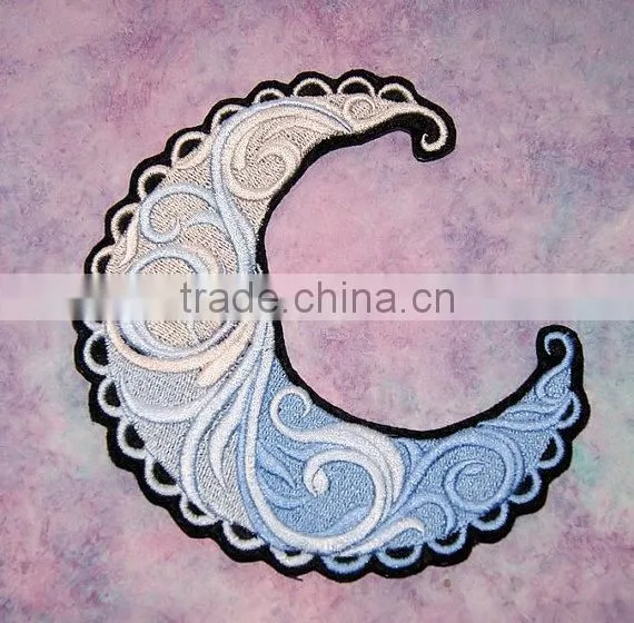 Custom high quality embroidered creative sun patch for clothes embroidery patch made in china choose size/color