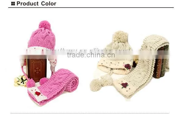 Hat Set With Scarf Teenagers Mini Knitted Crochet Hat