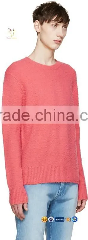 Men Red Pure Cashmere Sweaters New Design Pullover Sweater