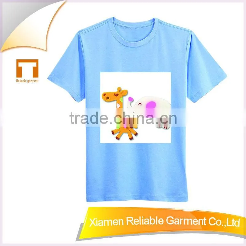 Hot!2016 fashion 100% cotton light up t shirts for kids cartoon pattern