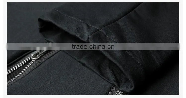 wholesale 100% cotton men jogger sweatpants blank/custom plain jogger pants/mens jogger pants with zipper details p-24