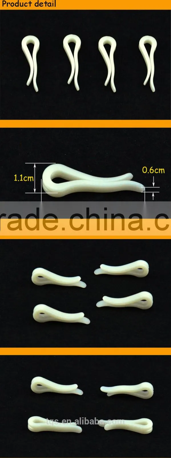 3.7*1.1*0.6cm Without Teeth Garment Accessory Plastic Clips for Packing