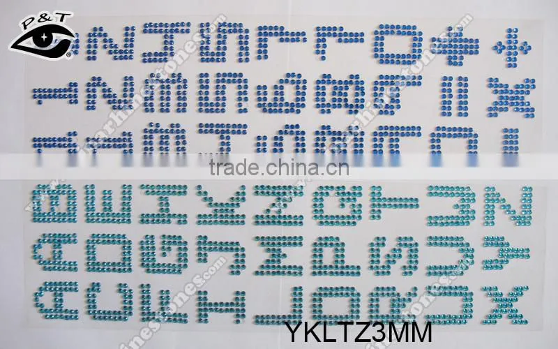 3MM Acrylic Rhinestone stickers Numbers Pattern Sticker Decal For Decoration