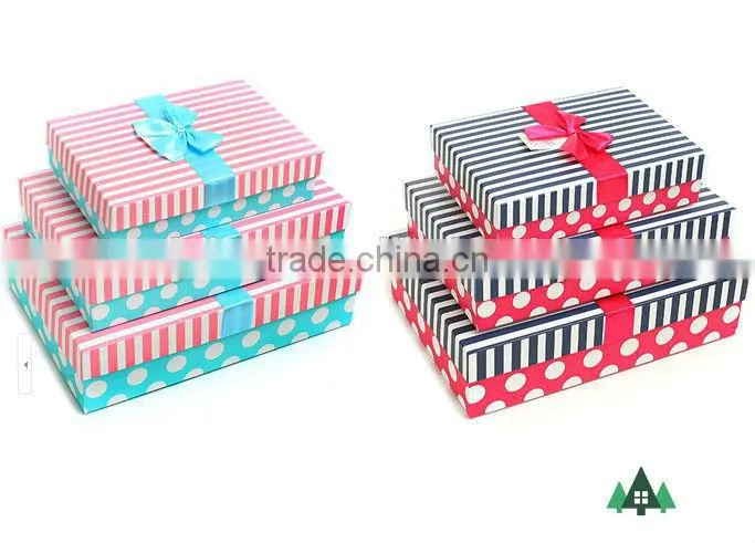 2015 Custom Made Large Decorative Gift Boxes with Bar Strips Printing