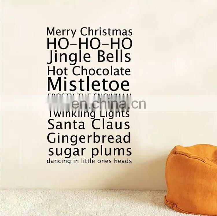 Merry Christmas English Blessing Wall Glass Decor Stickers