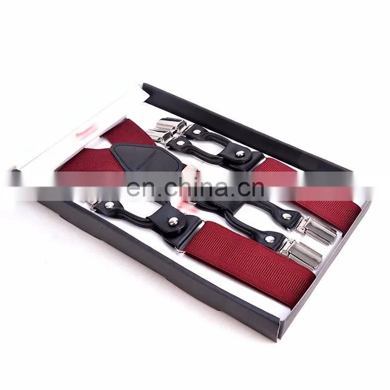 Professional Production Unisex Elastic 3.5cm 6 Clips-On Y-Shape Braces Suspenders