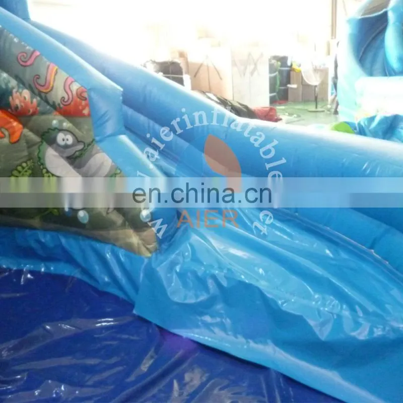 popular inflatable plastic slide toy / best quality outdoor playground water slide / cute dolphin inflatable pool slide