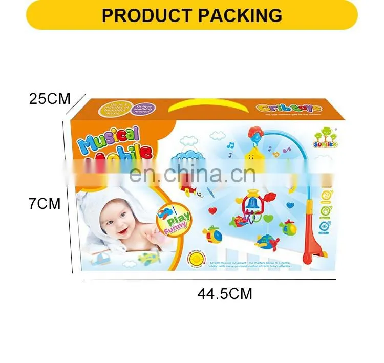 Hot selling plastic musical baby mobile hanging rattle bell