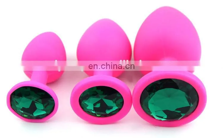 2015 hot selling pink color silicone anal butt plug, sex butt plug toys