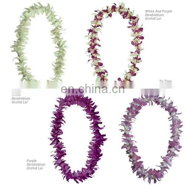 Carnival party yellow hawaii flower necklace lei HAI-0001