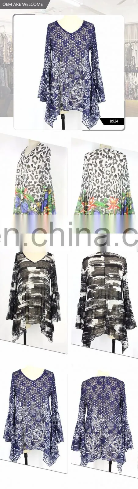 New Floral Patterns Printed Blouses Designs Fat Ladies