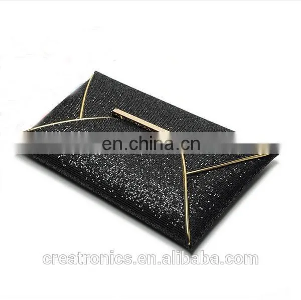 CR passed european test colorful convenient envelope shaped ladies clutch bag shining pattern leather handbag factory