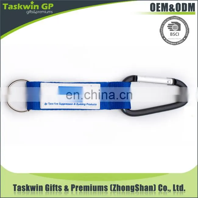 made you own design carabiner keychain lanyard custom wholesale short carabiner lanyard with PVC tag