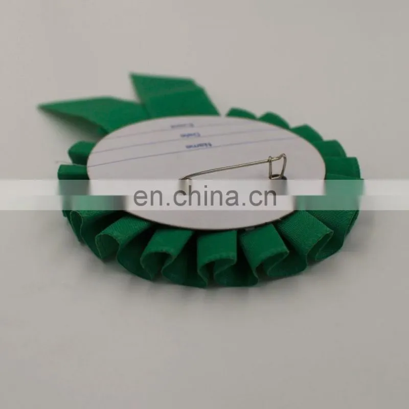 wholesale handmade round woved satin award ribbon rosette for festival celebration