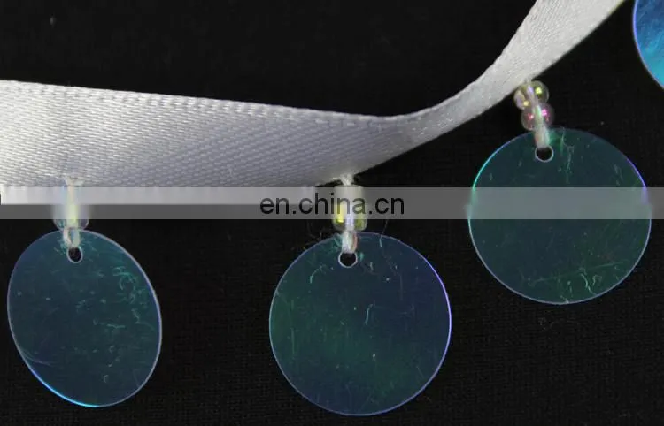 wholesale colorful sequins beaded tassel lace trim for decorative