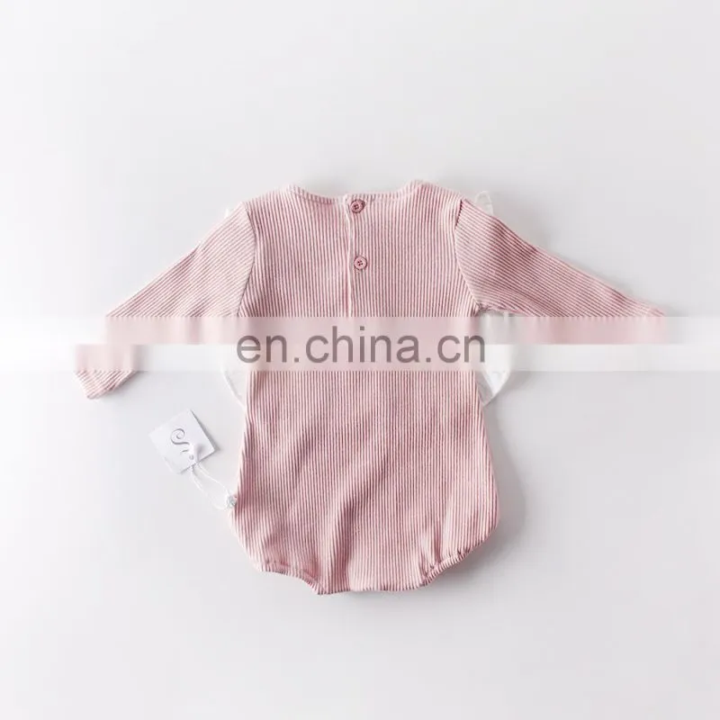 Button style infant baby jumpsuit ribbed cotton soft baby cotton romper