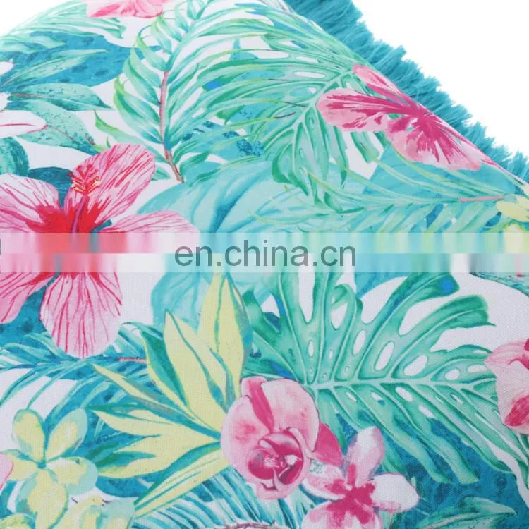 Decorative Square Accent Pillow Case 18x18inch Abstract Flower Arrangement Style Nature Elements Vibrant
