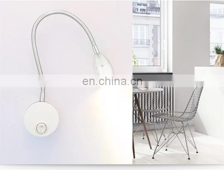 Energy saving aluminum material bed led lamp snake like flexible led table lamp adjustable arm bed reading lamp