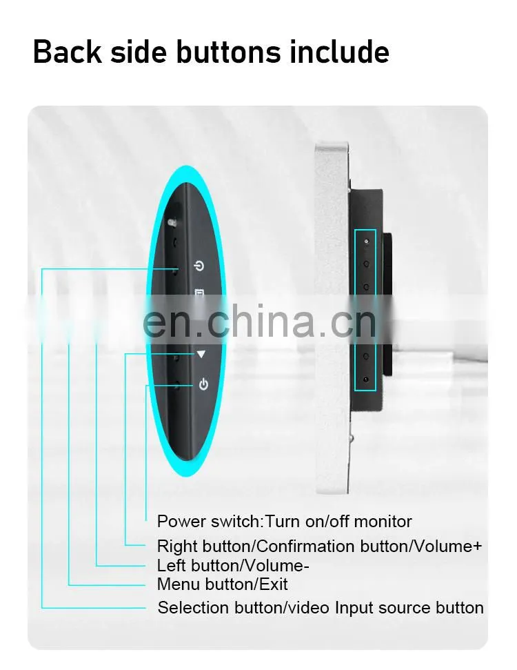 15inch True Flat Capacitive Touch Screen Monitor industrial Grade Metal Case Computer POS Display 1024x768