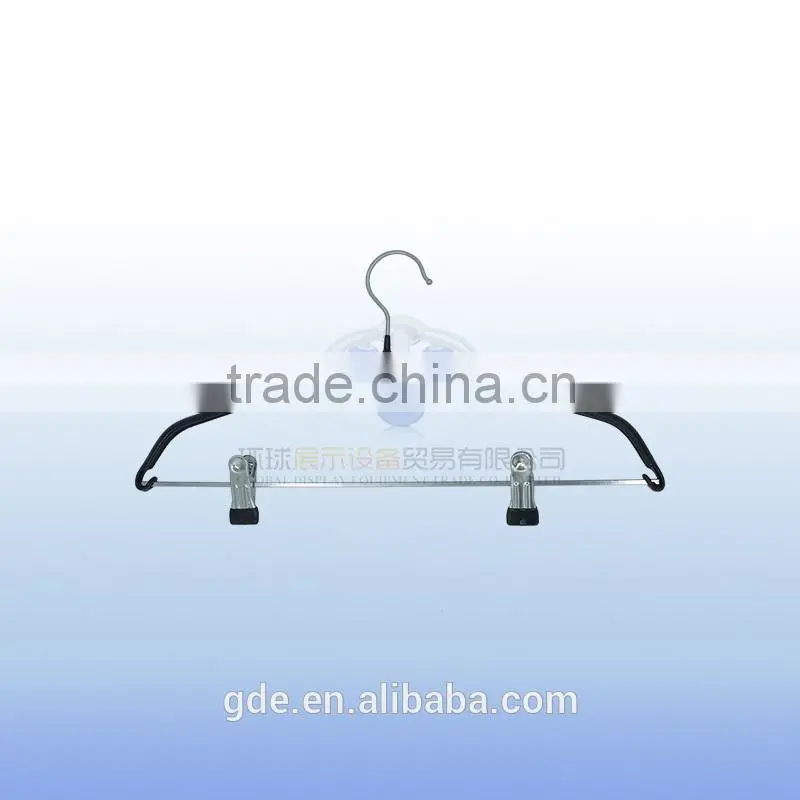 Wholesale grey coated clothes hanger with metal clip