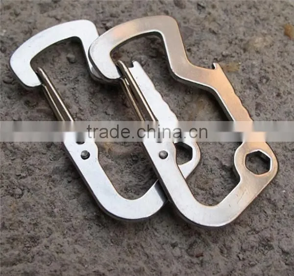 Stainless steel custom climbing hot selling carabiner hook wholesale bottle opener