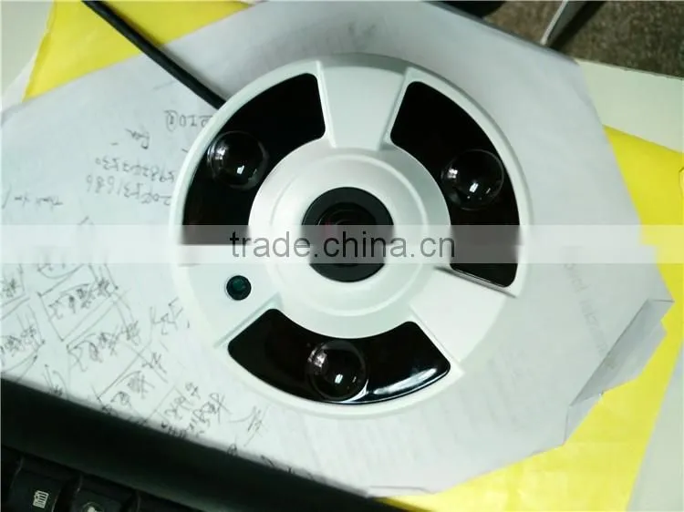 Ceiling Mount 2Mega Pixel Sony 1/2" CCD Sensor HD 1080P 360 Degree Fisheye IP Camera with 3PCS Array LEDs for 20M Night Vision