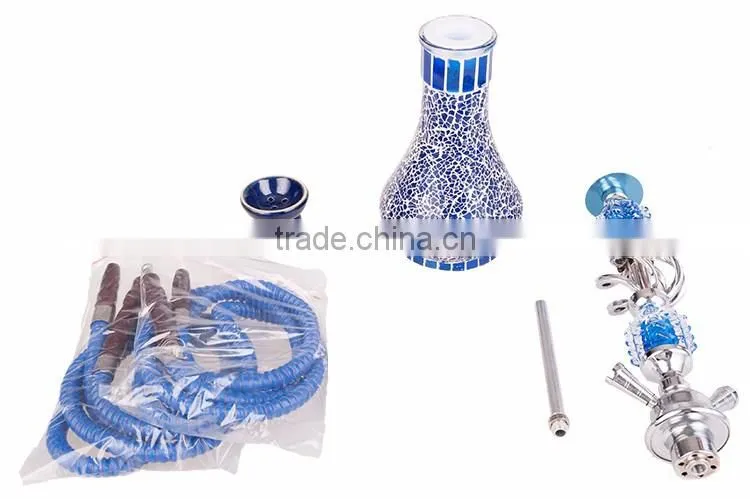 JYH04 blue best hookah shisha, clear glass hookah