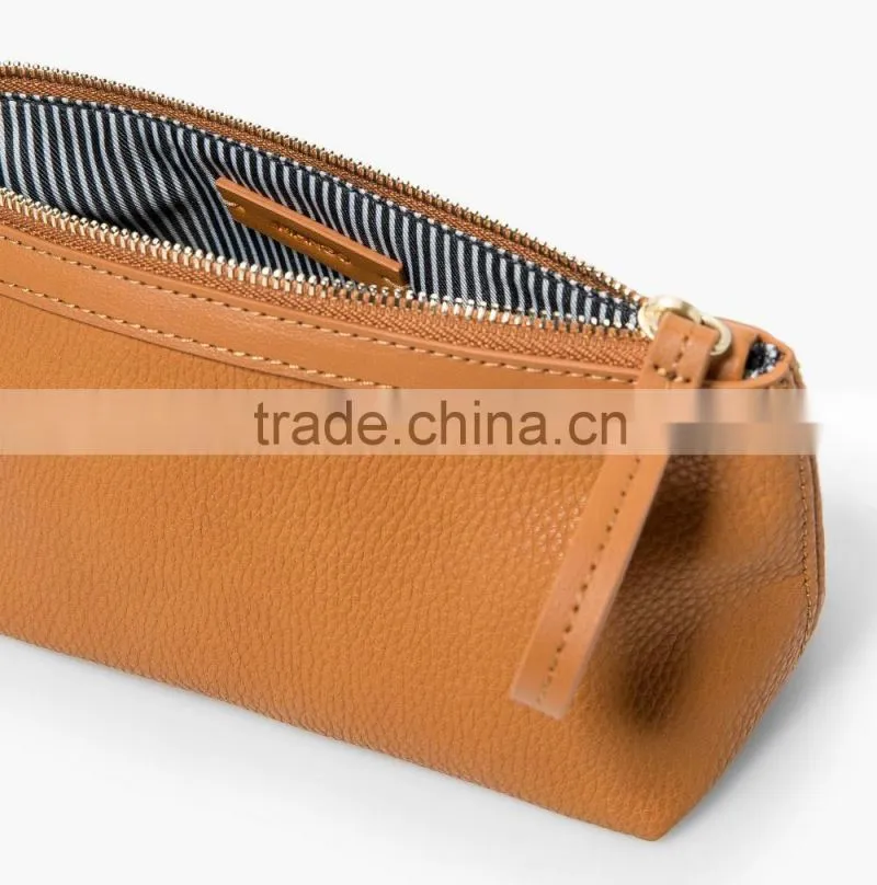 pebbled leather cosmetic bag with wristlet makeup case pouch multiple clutch purse for ladies