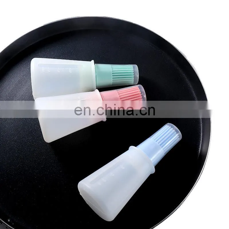 Barbecue Oil Brush Oil Dispenser with Brush High Temperature Resistant Silicone Oil Bottle with Brush Kitchen Baking Gadgets