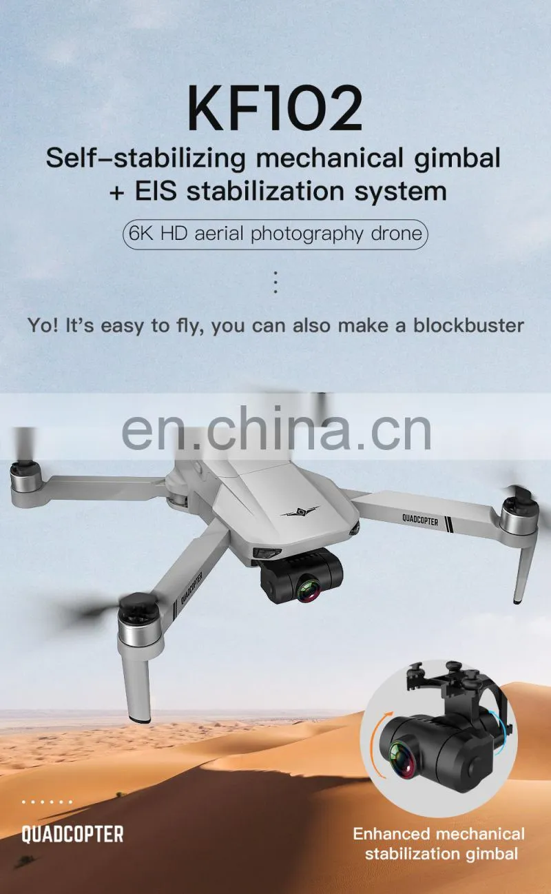 Hot Sale Dron Gps Wifi Drone Dual Optical Flow Rc Yuntai Aerial Photography Kf102 With 4k Camera For Video Recording