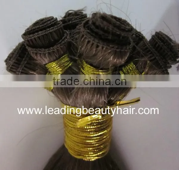 Brazilian Remy human handtied hair with different color and curly