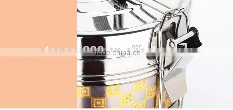 guangdong stainless steel tiffin lunch box/ 4 layers thermal metal food carrier/ hand pot
