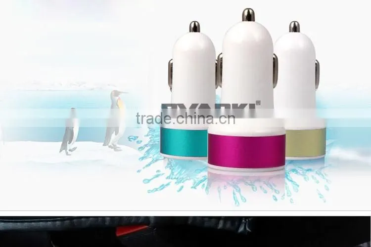 2016 New arrival customize Colorful Aluminum Ring mini Universal car charger , single / dual usb car charger for mobile phone